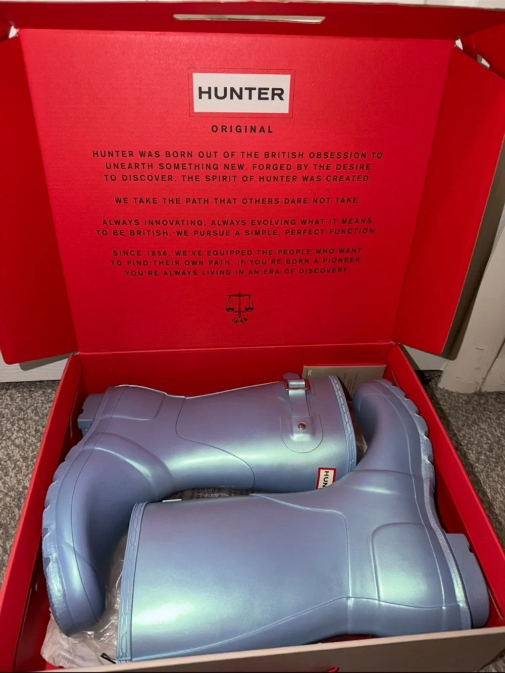 Hunter Nebula Original Rain Boots Women’s Blue Thistle - Picture 3 of 9